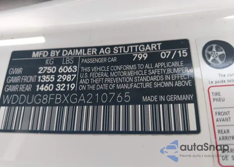 2016 Mercedes-Benz S 550 4Matic z USA, uszkodzony, nr VIN WDDUG8FBXGA210765